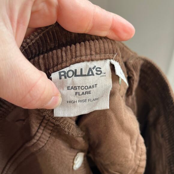 Rolla’s Eastcoast Flare Corduroy Pants 27 Brown High Rise Retro 70s Boho - Picture 5 of 9